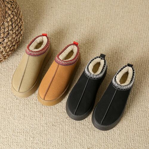 Artificial Furry Center Seam Slippers