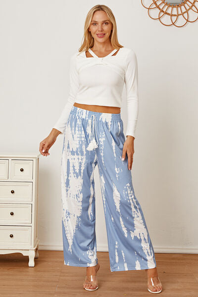 Printed High Waist Wide Leg Pants