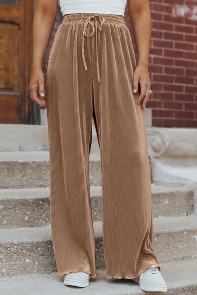 Tied Wide Leg Long Pants