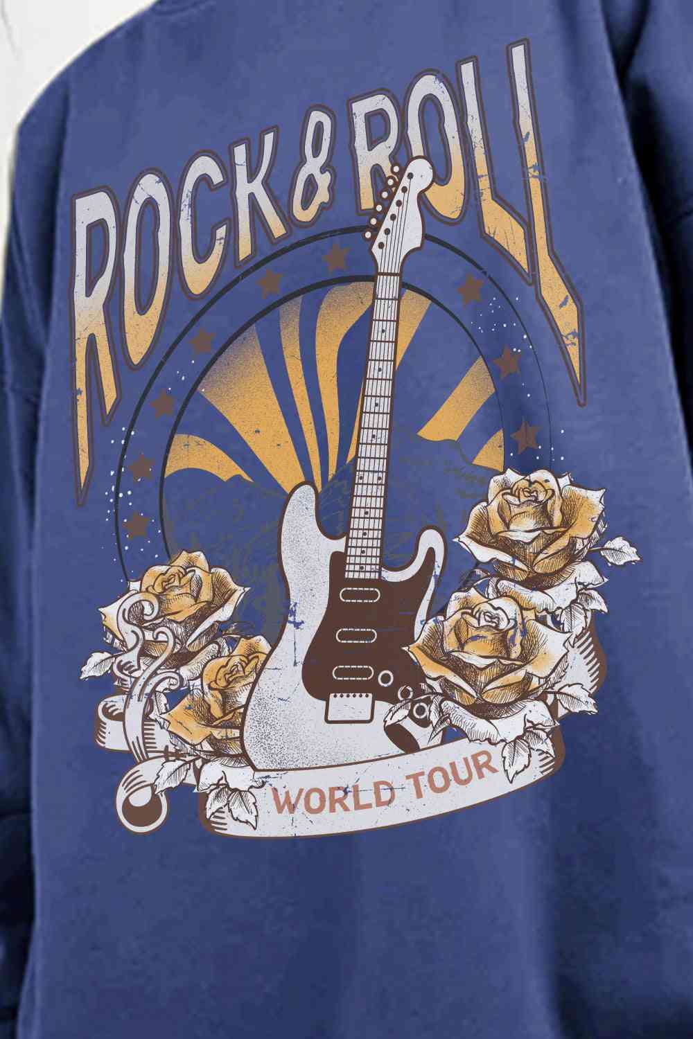 Simply Love Simply Love Full Size ROCK & ROLL WORLD TOUR Graphic Sweatshirt