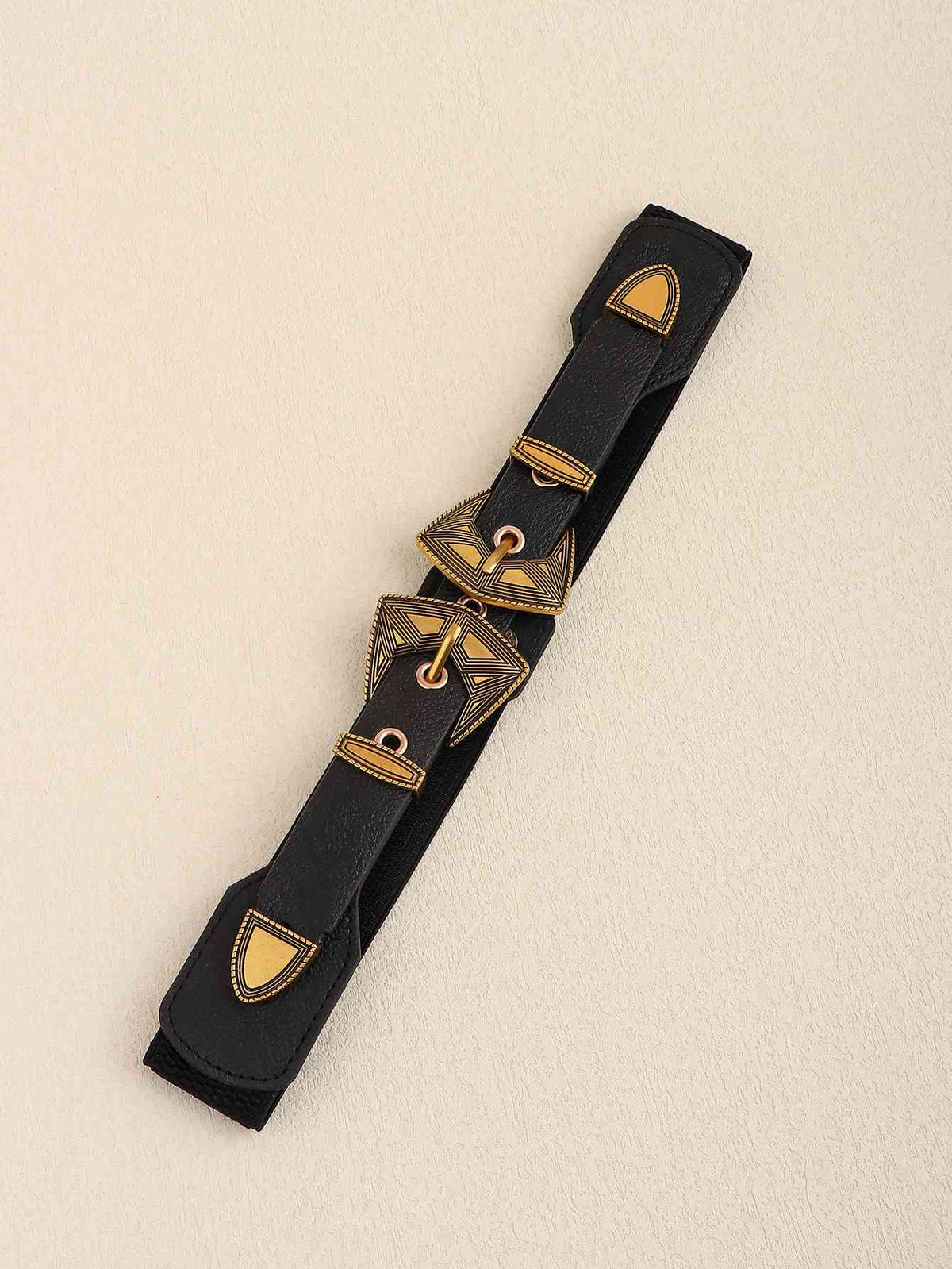 Double Buckle PU Leather Belt