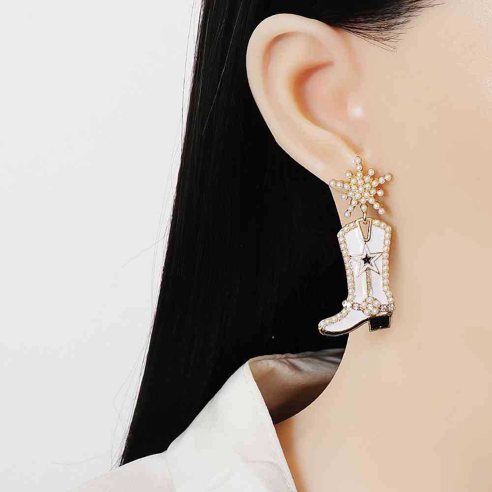 Boot Alloy Dangle Earrings