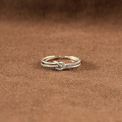 925 Sterling Silver Double-Layered Knot Ring