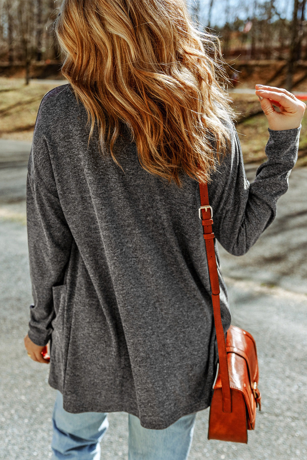 Long Sleeve Dropped Shoulder Caradigan with Pocket