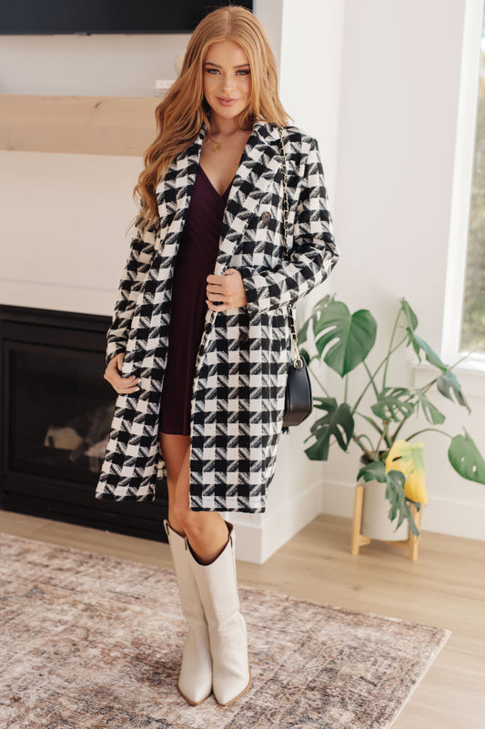 Monochromatic Moment Houndstooth Coat