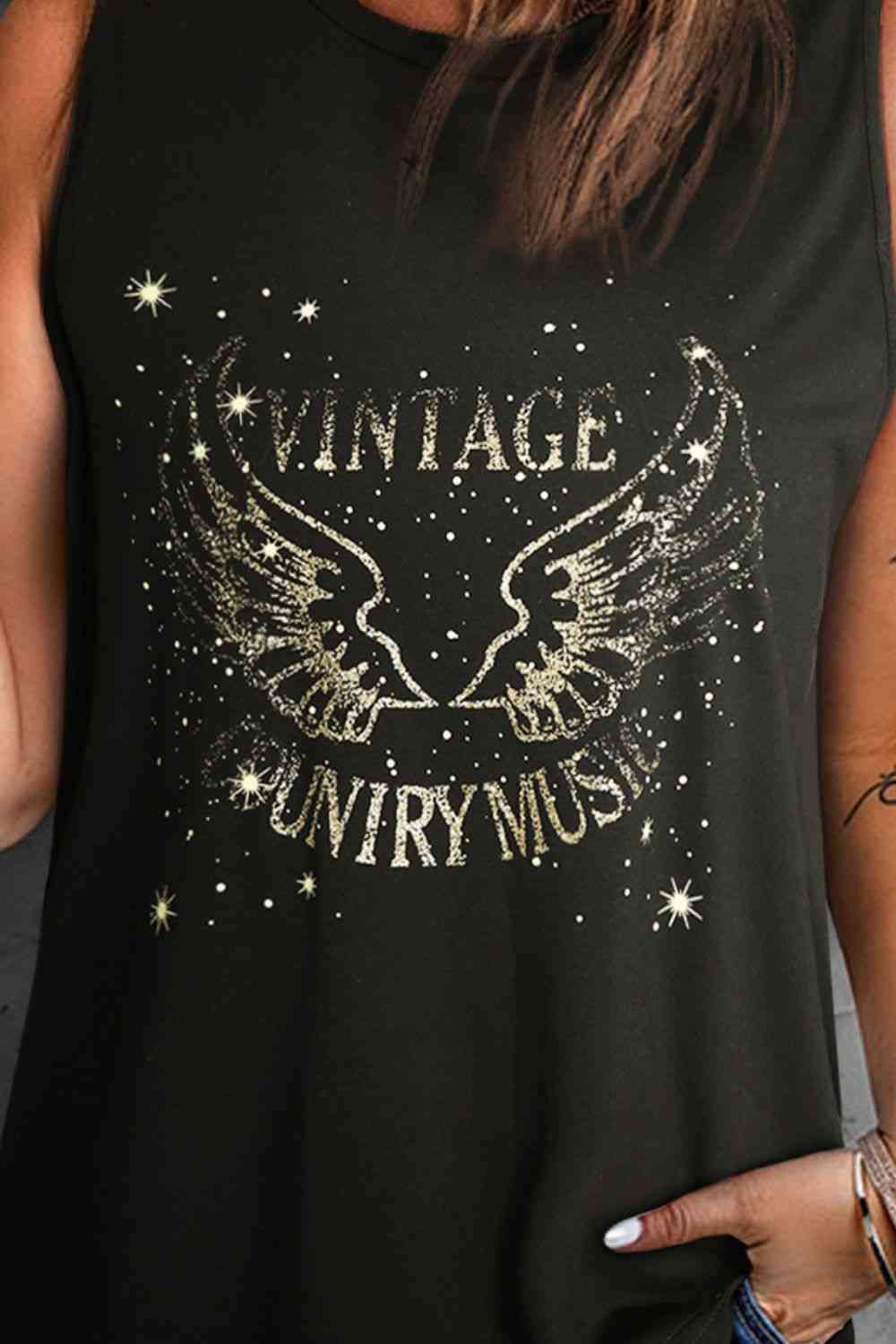 Graphic Round Neck Tank