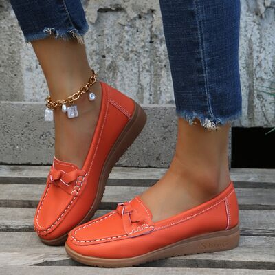 Weave Wedge Heeled Loafers