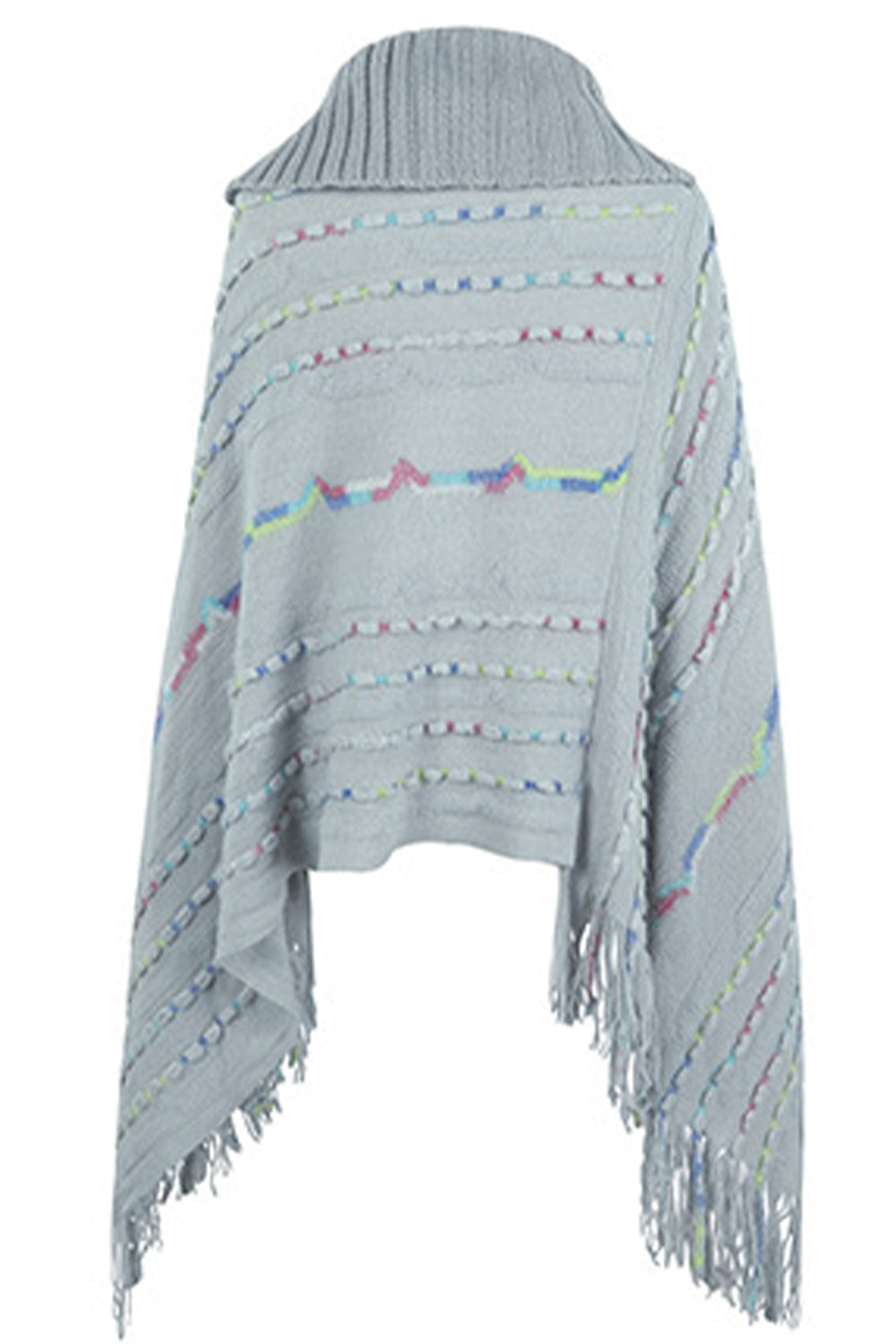 Cloak Sleeve Fringe Detail Poncho