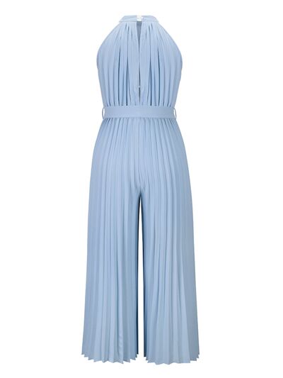 Cutout Tied Pleated Sleeveless Jumpsuit