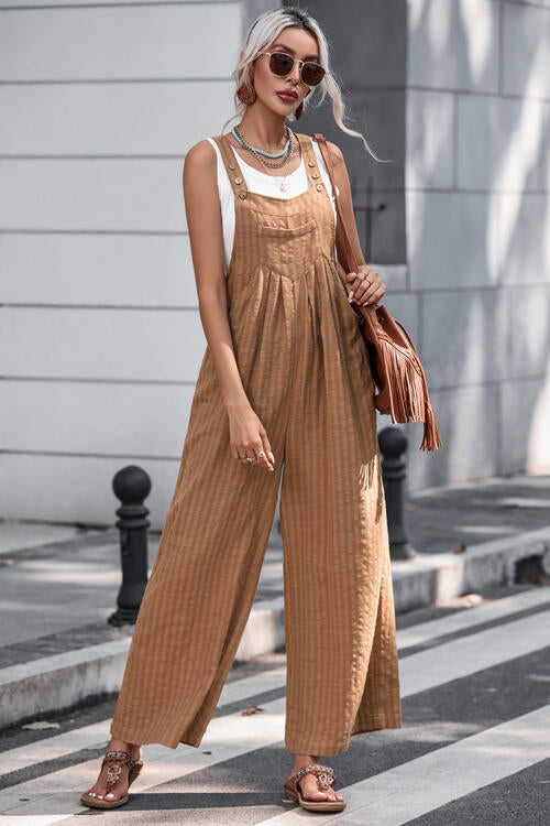 Overalls Button Texture Texture Buttoned Wide Leg Overalls – The Eclectic Attic