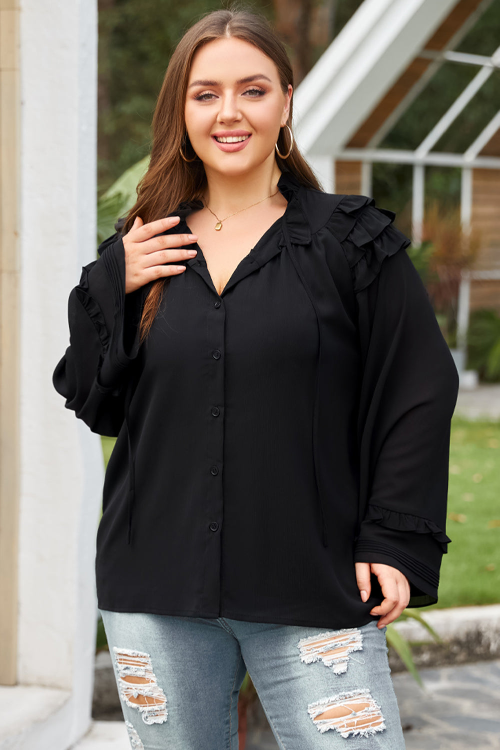 Plus Size Button-Up Shirt