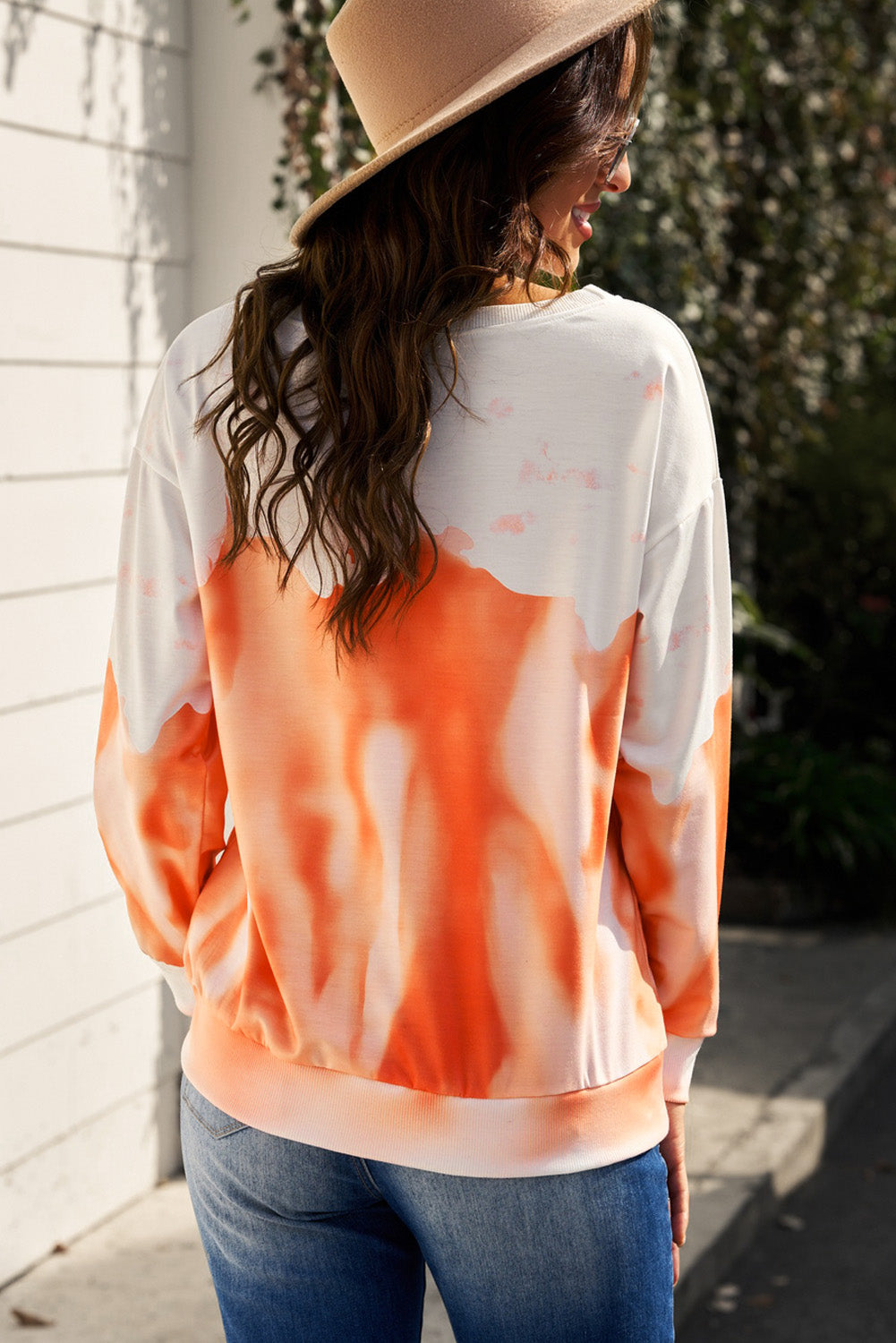 Tie Dye Round Neck Long Sleeve Sweatshirt