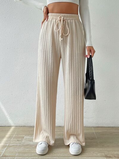 Drawstring Wide Leg Pants